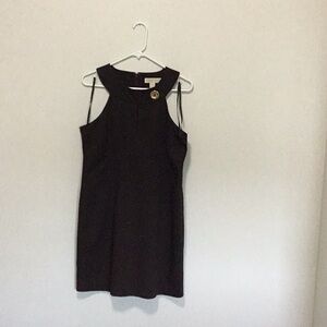 Michael Kors sleeveless brown dress.